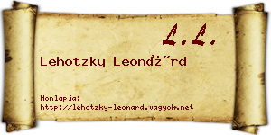 Lehotzky Leonárd névjegykártya
