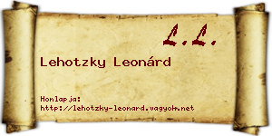 Lehotzky Leonárd névjegykártya