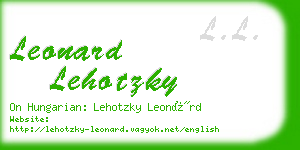 leonard lehotzky business card